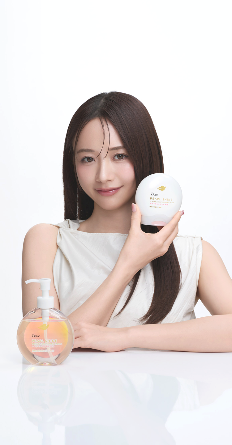 森香澄と「ダヴ」パールシャインあなたを輝かせる、パールつや洗顔